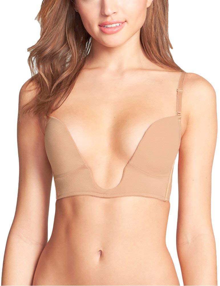 ToBeInStyle Women's Deep Plunge Convertible V Bra - Beige - 32B - Image 1